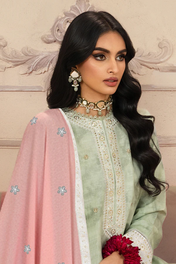 3 Pc Khaddar Suit - Embroidered Dyed Shawl