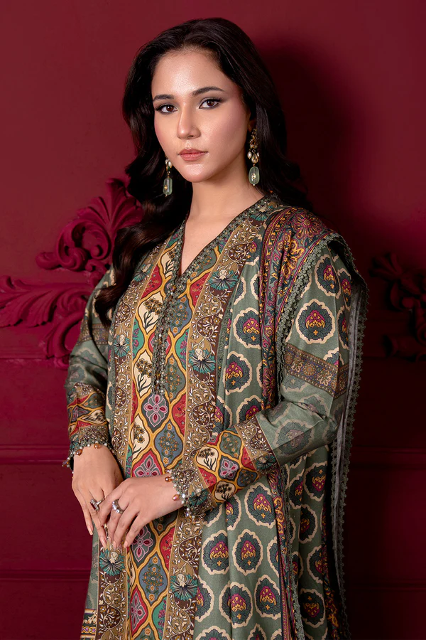 Printed - 3 Pc Linen Suit - Image 2