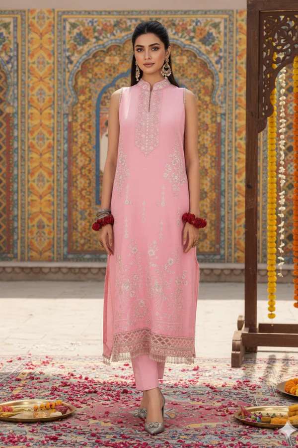 2PC Wedding Unstitched (Raw Silk) - Image 2