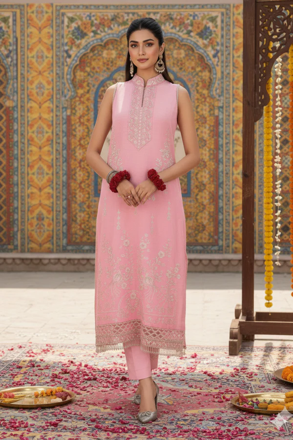 2PC Wedding Unstitched (Raw Silk) - Image 5