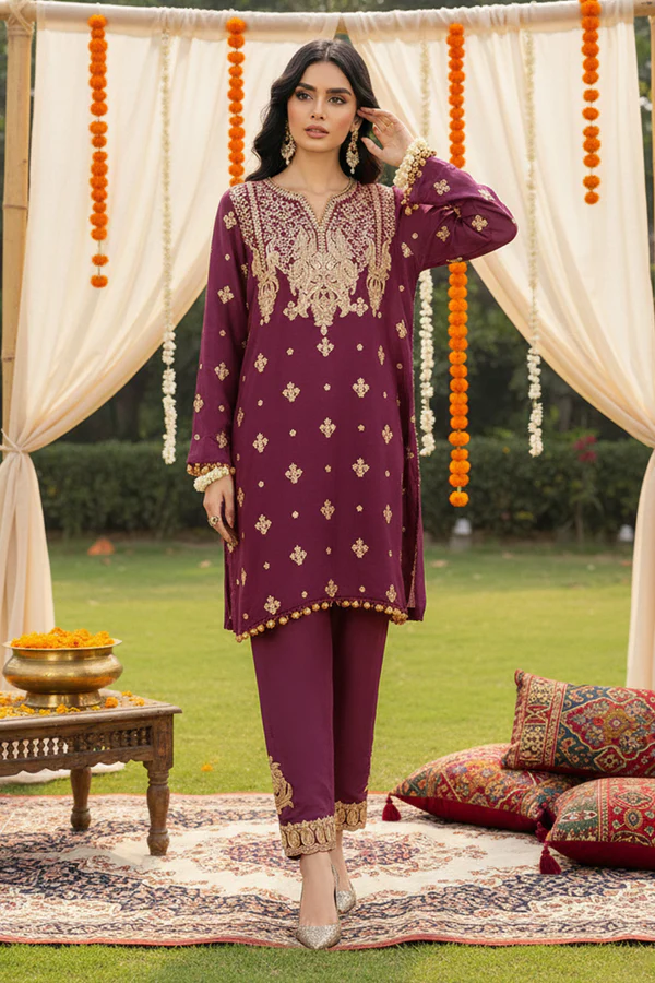 2PC Wedding Unstitched (Raw Silk) - Image 2