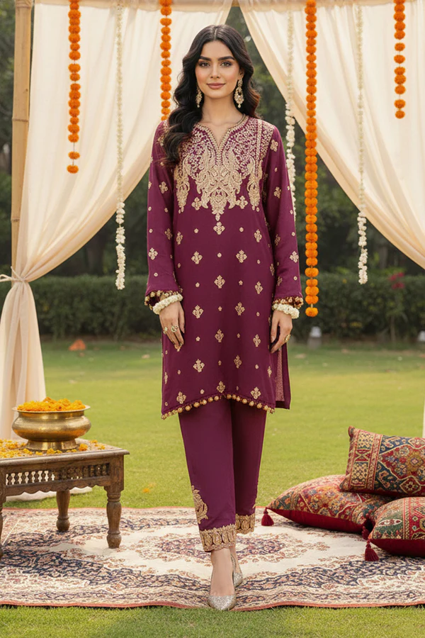 2PC Wedding Unstitched (Raw Silk) - Image 3