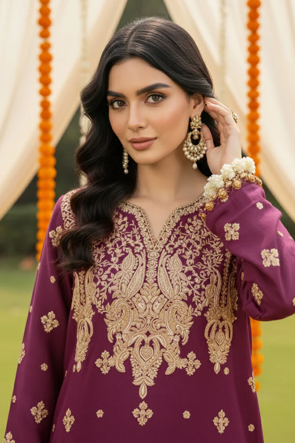 2PC Wedding Unstitched (Raw Silk) - Image 4