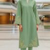 Pistachio Mint Co-ord Set: Tonal Embroidery Edition