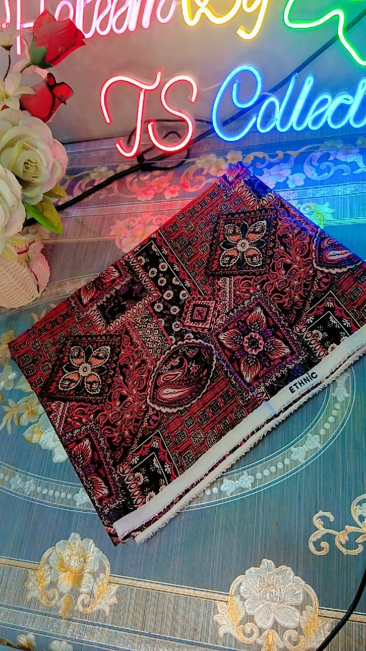 Ethnic Premium Ajrak Print Unstitched Summer 2-Piece Suit